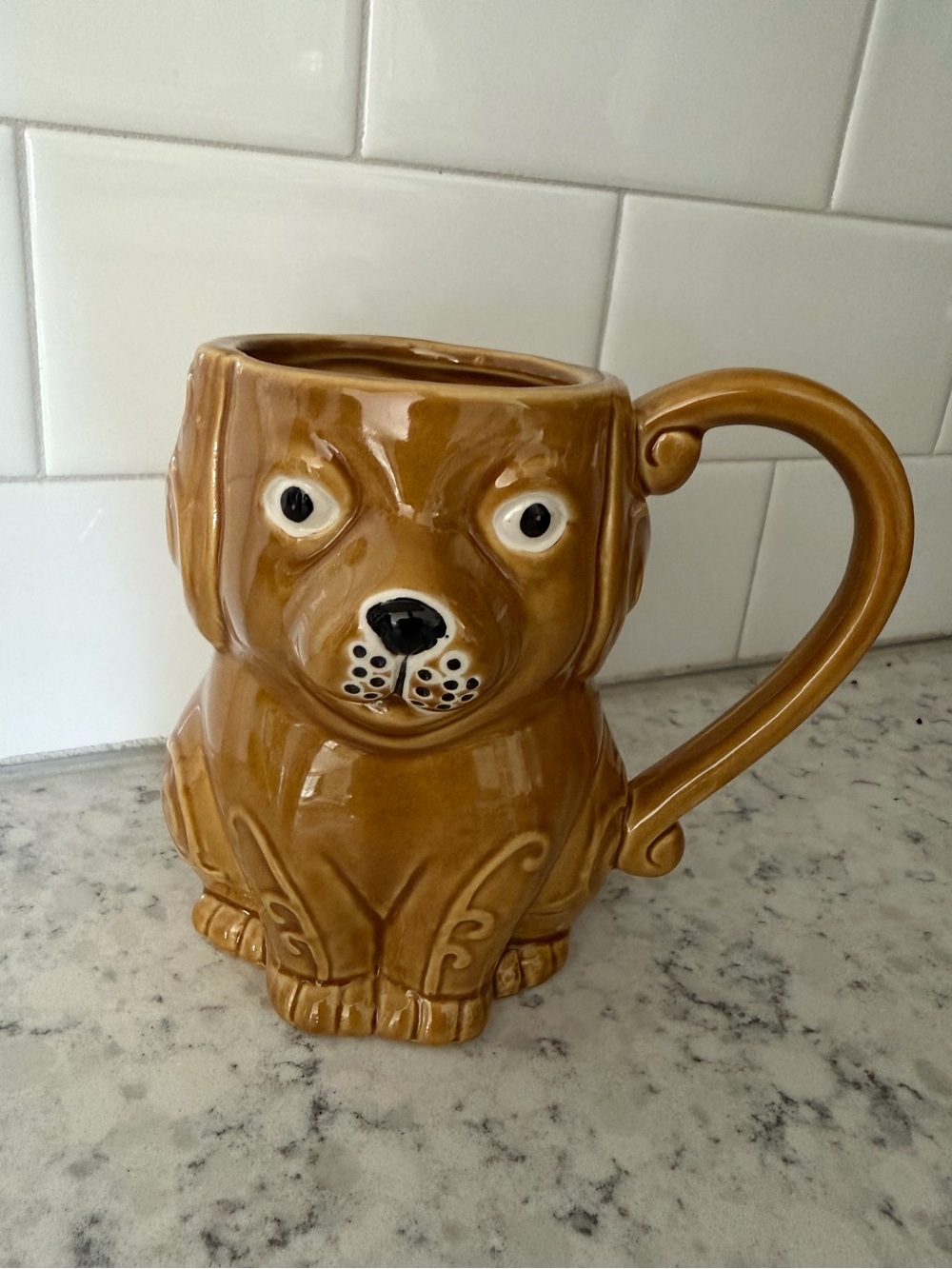 Boston Warehouse Brown Dog-Shaped Ceramic Mug